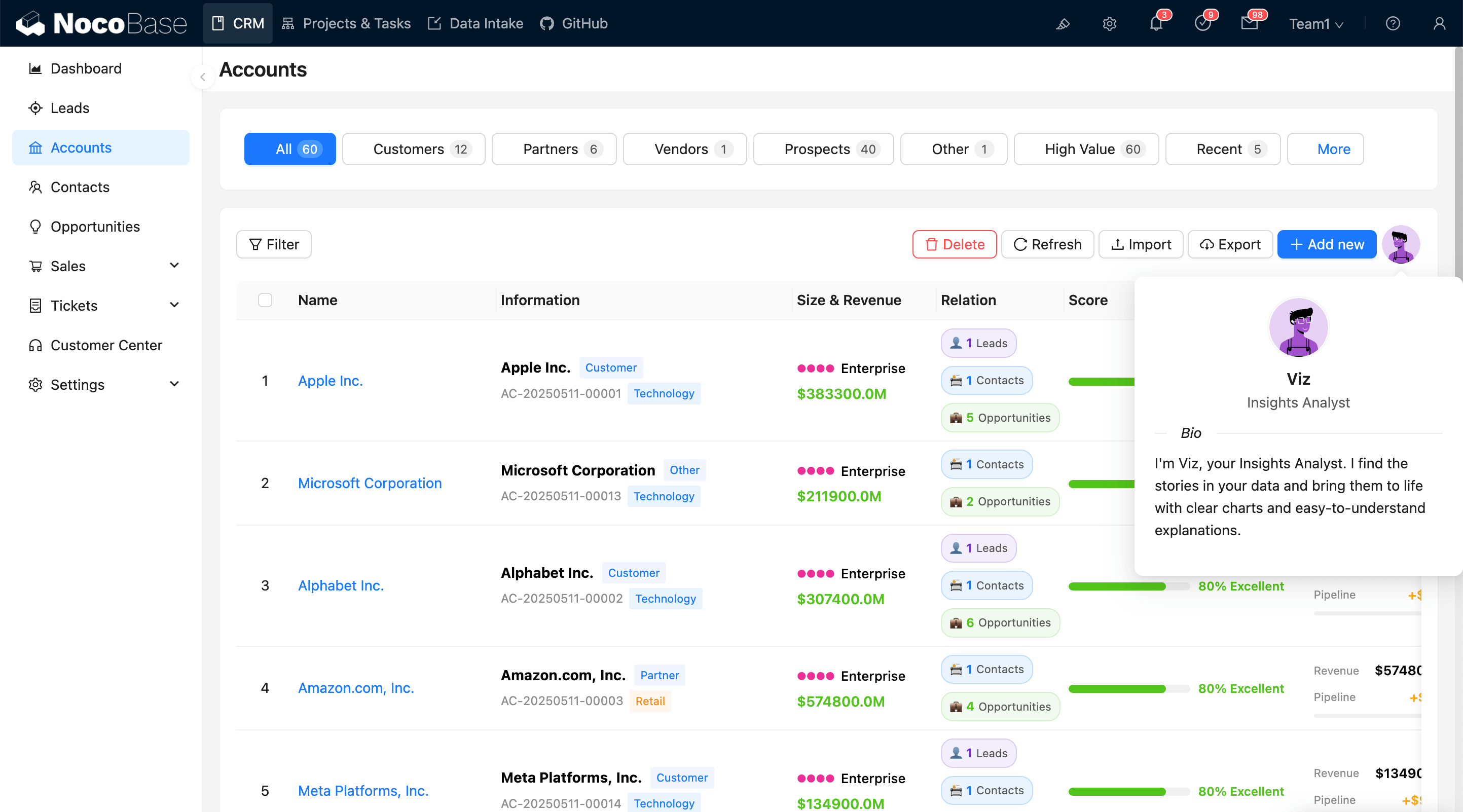 NocoBaseの画面構築イメージ
